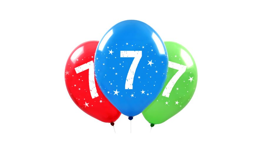 Zahl 7 ⌀33cm Bunt assortiert