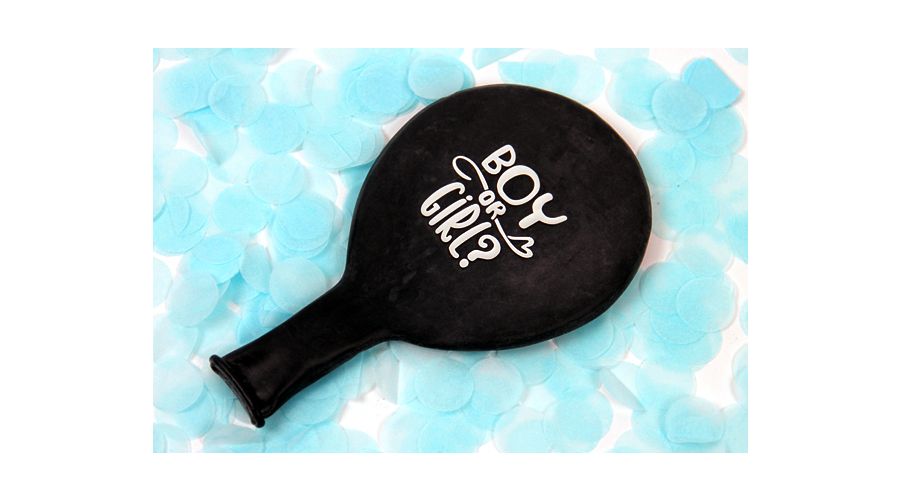 Gender Reveal Ballon Boy Ø 55 cm mit Konfetti BLAU (einzel verpackt / ungefüllt)