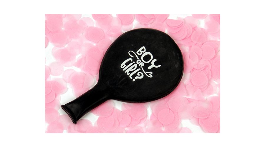 Gender Reveal Ballon Girl Ø 55cm mit Konfetti ROSA (einzel verpackt / ungefüllt)