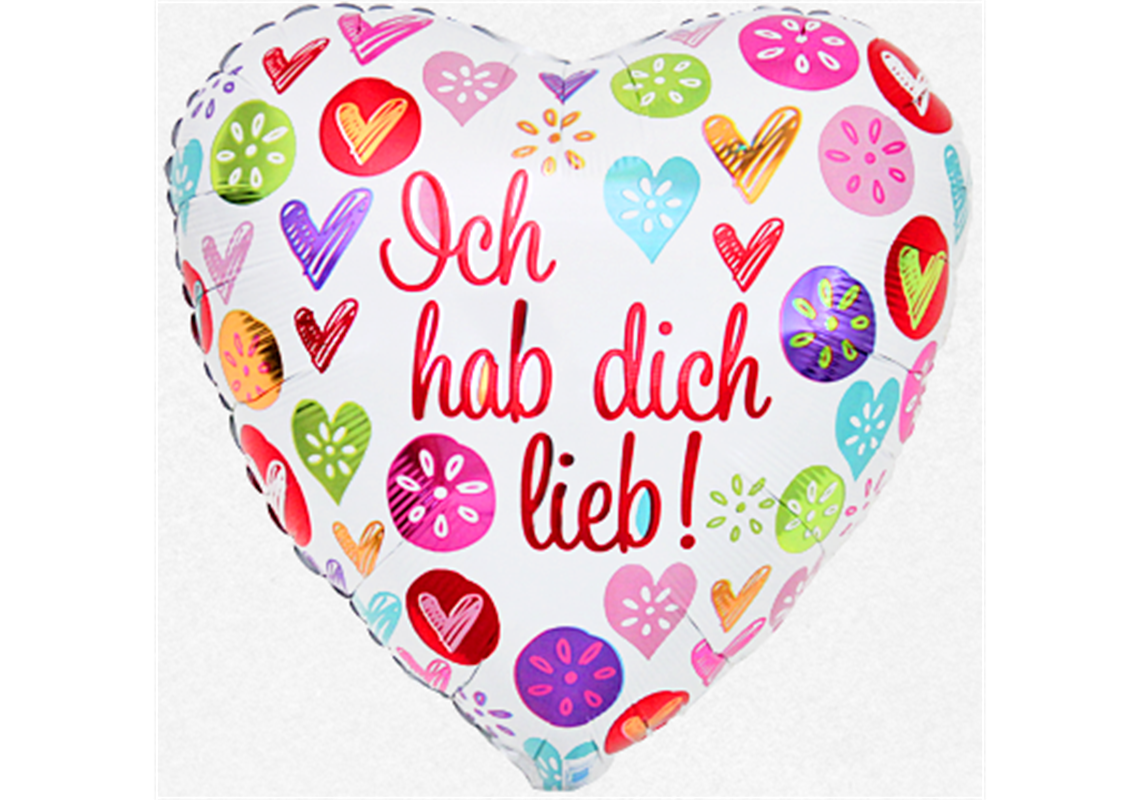 Liebe Folienballon Herz / Ich hab dich lieb Ø 45 cm