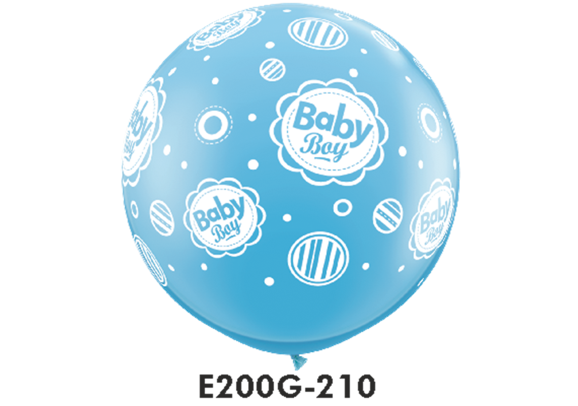 Riesen-Rundballons BABY BOY blau Ø 90 cm