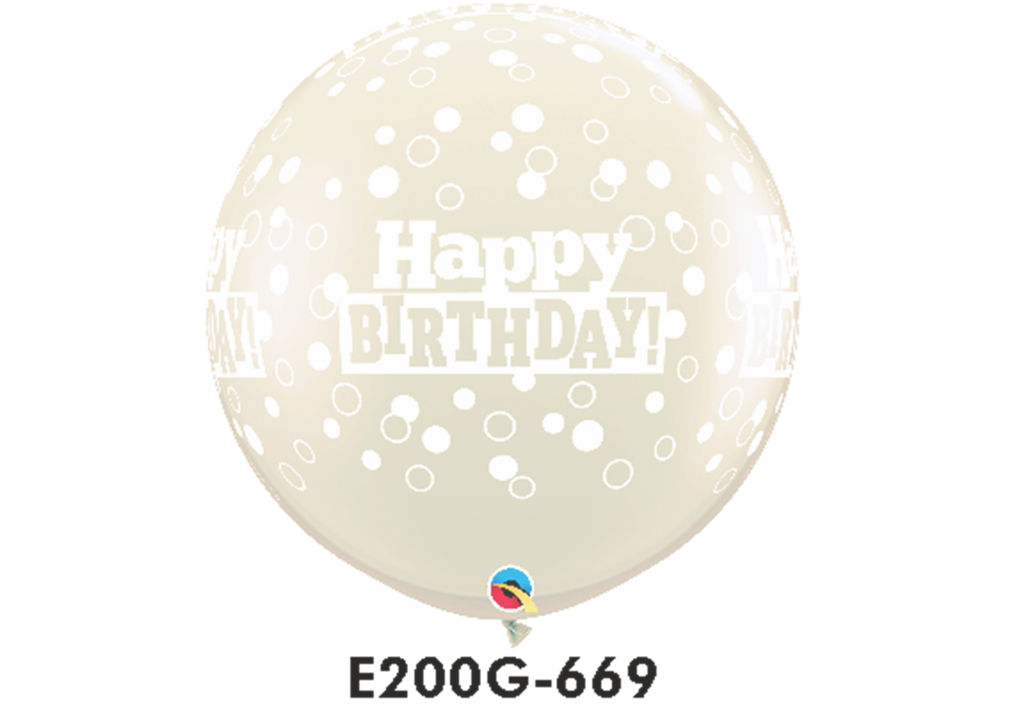 Riesen-Rundballons HAPPY BIRTHDAY transparent Ø 90 cm