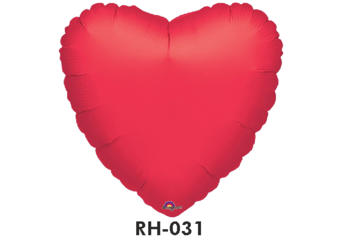 Folienballon uni HERZ ROT Ø 80 cm