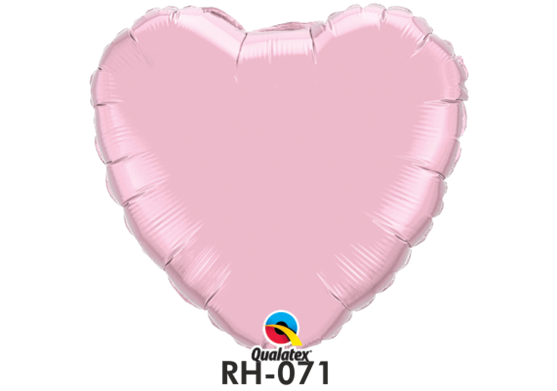 Folienballon uni HERZ PERL PINK Ø 80 cm