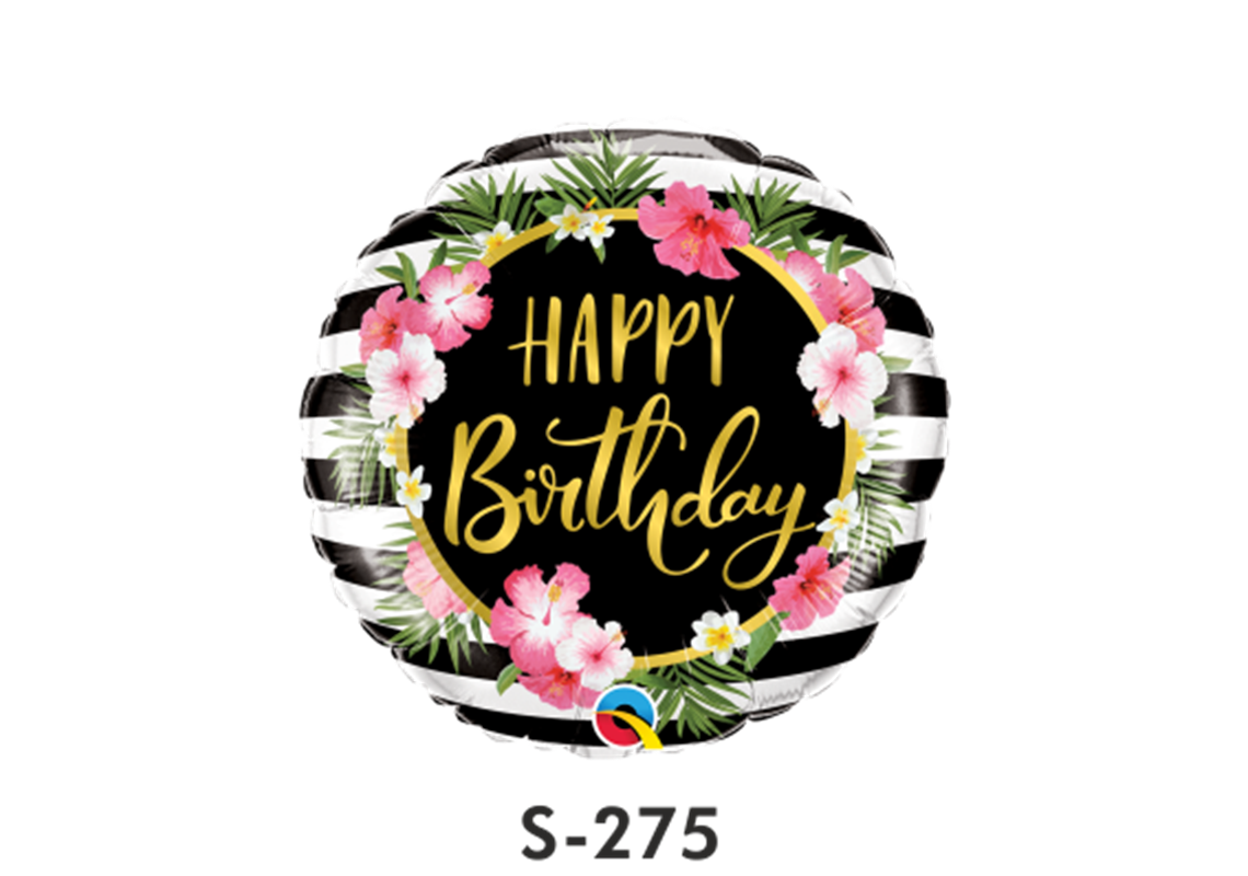 Folienballon Geburtstag / Happy Birthday Hibiscus Ø 38 cm