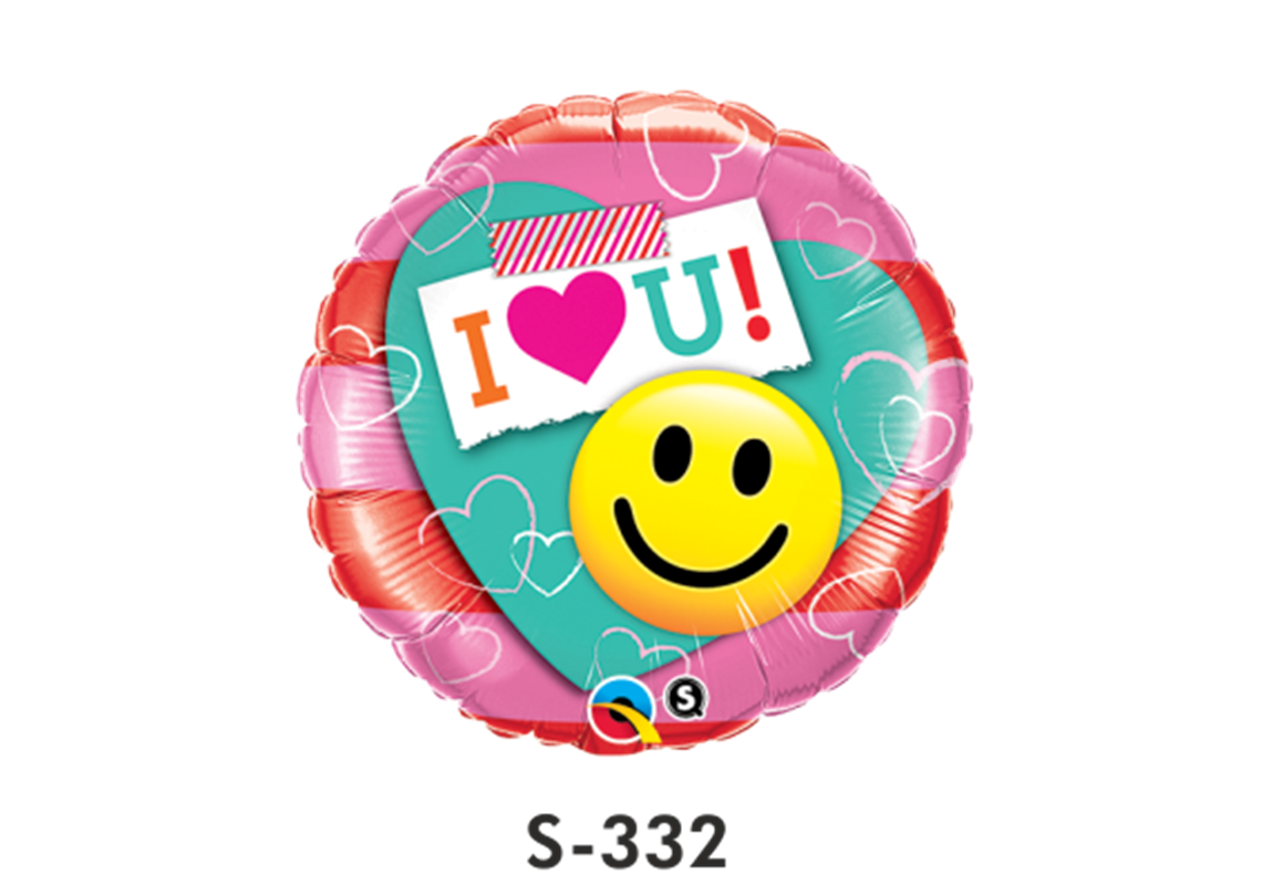 Liebe Folienballon I Love You Smiley Ø 38 cm