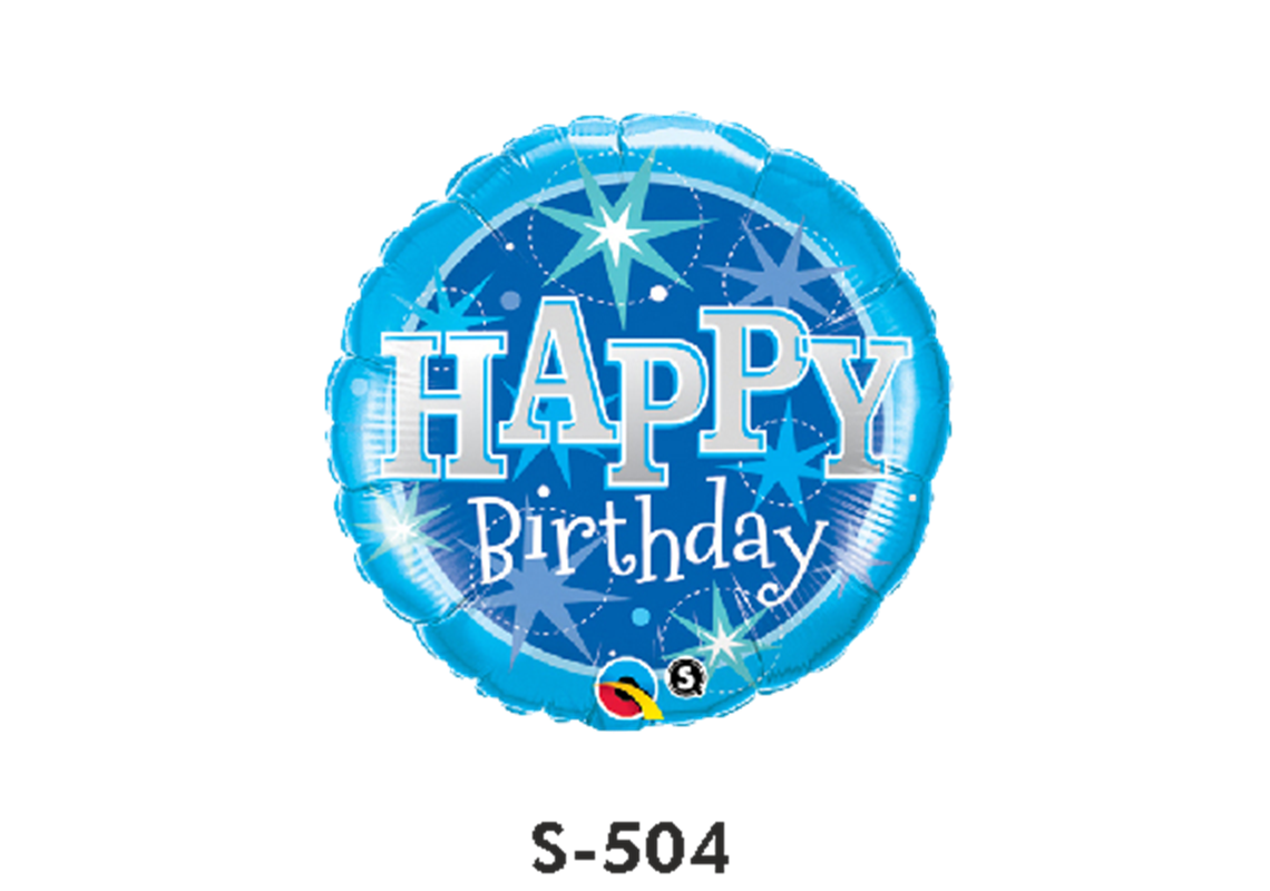 Folienballon Geburtstag / Happy Birthday Glanz Blau Ø 38 cm