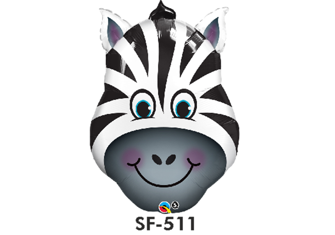 Folienfigur Zebrakopf 89 cm