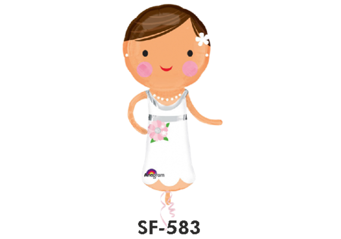 Folienballon Hochzeit / Folienfigur Braut 101 cm