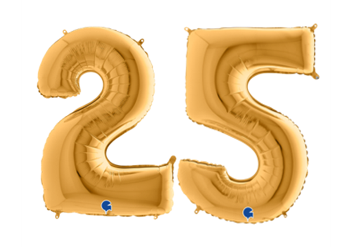 Zahlenfolienballons 25 in GOLD 80cm