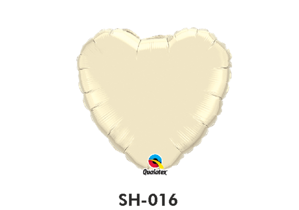 Folienballon uni HERZ ELFENBEIN Ø 38 cm