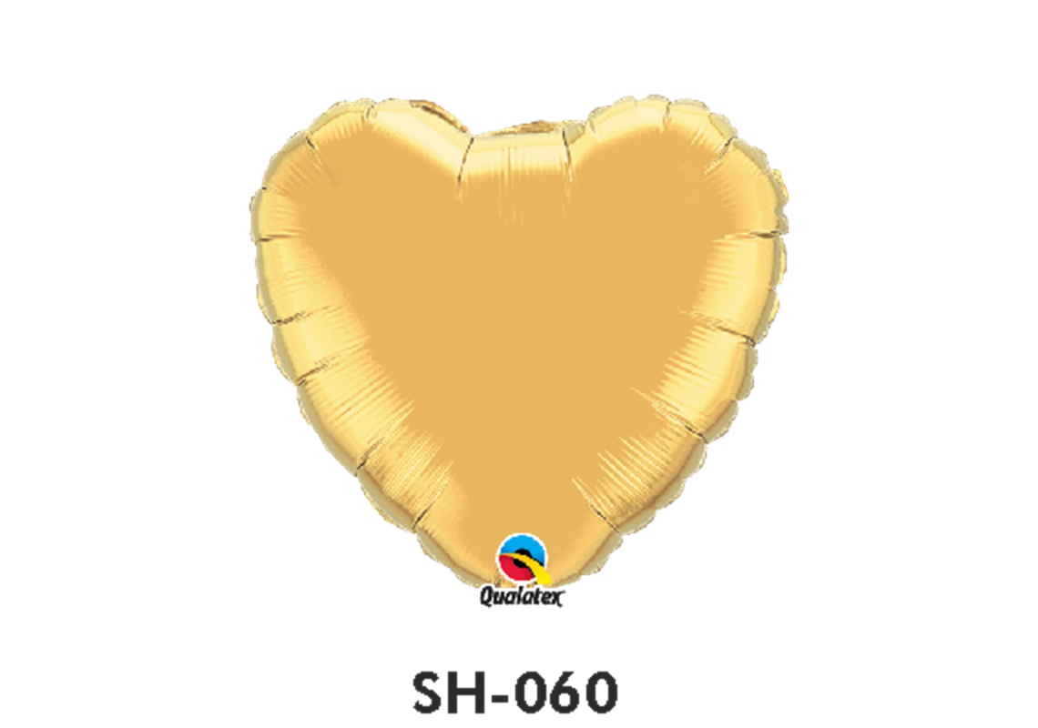 Folienballon uni HERZ GOLD Ø 38 cm