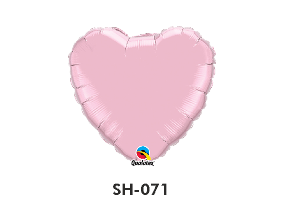 Folienballon uni HERZ PERL-PINK Ø 38 cm