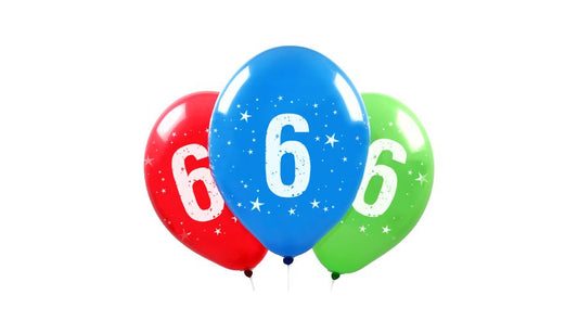 Zahl 6  ⌀33cm Bunt assortiert