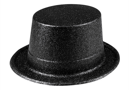 Hut Glitter schwarz