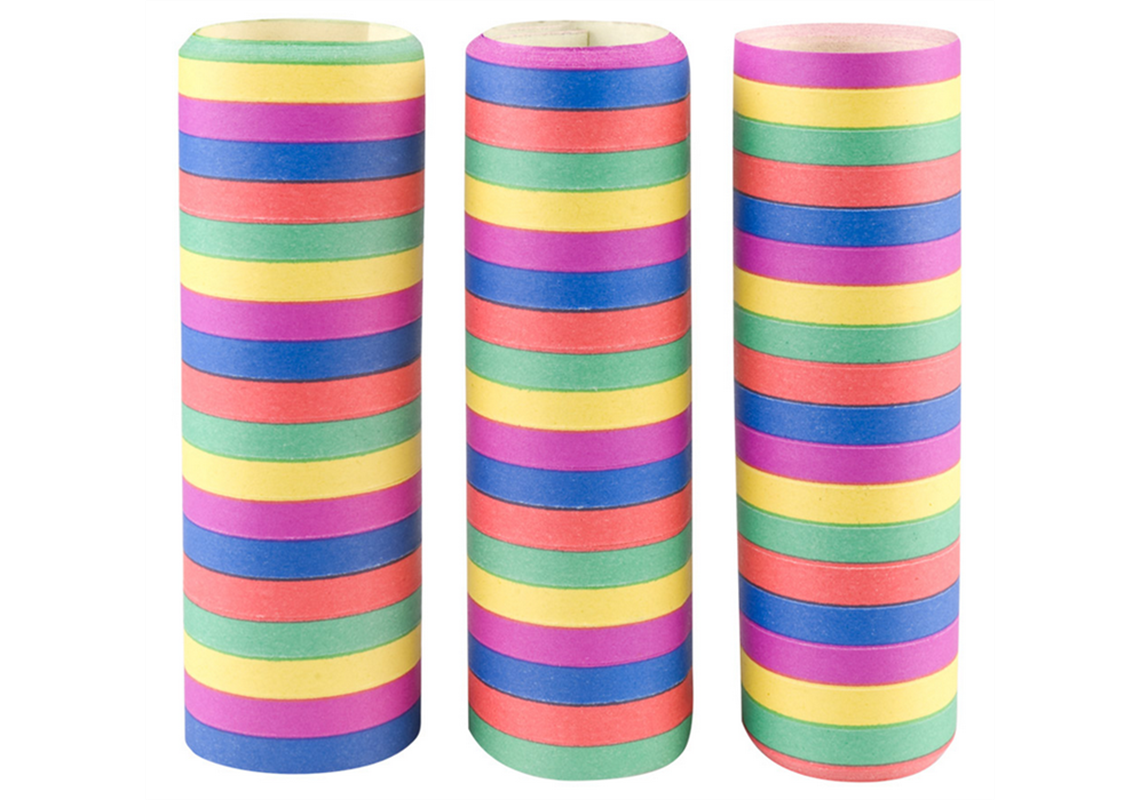 Luftschlangen (5-farbig) 3 Rollen