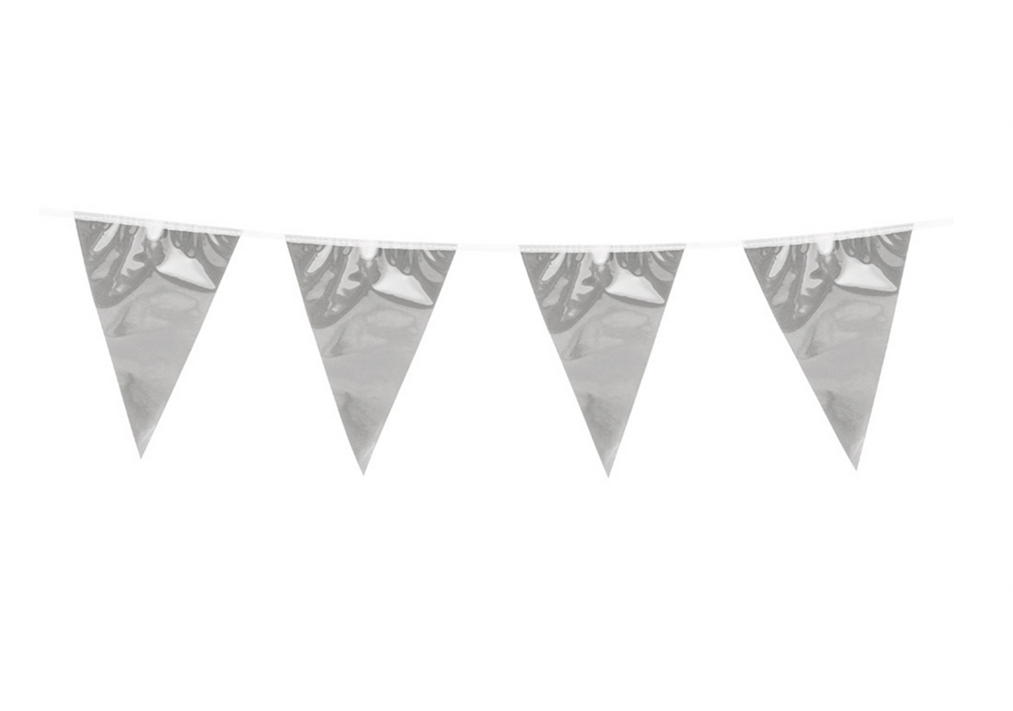 Wimpelkette 3m metallic silber