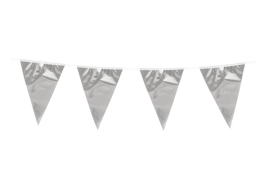 Wimpelkette 10m metallic silber