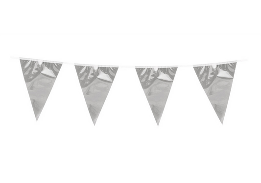 Wimpelkette 10m metallic silber