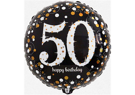 Folienballon Geburtstag / Happy Birthday 50 Ø 38 cm