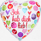 Liebe Folienballon Herz / Ich hab dich lieb Ø 45 cm