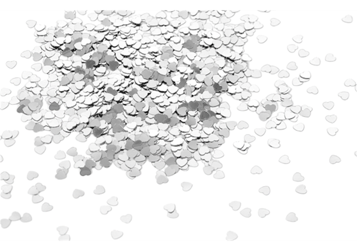 Deko-Konfetti Herz silber