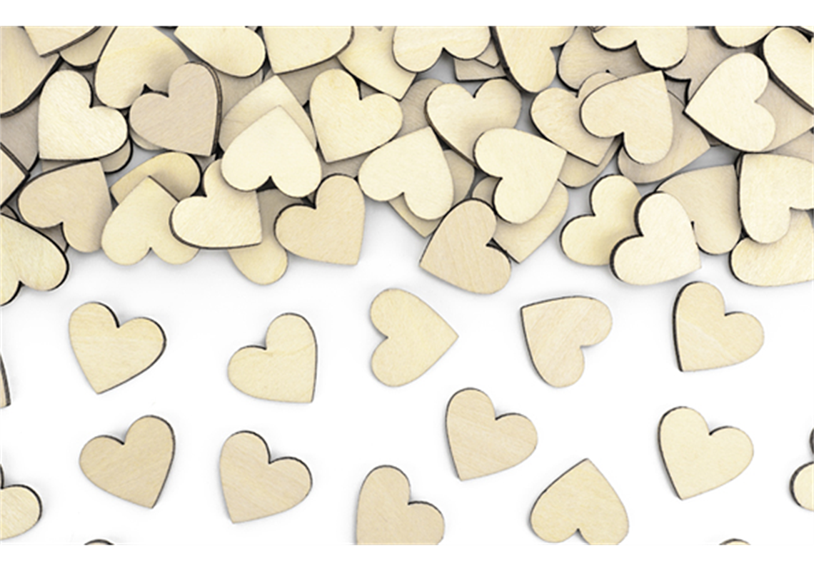 Deko-Konfetti Herzchen Holz