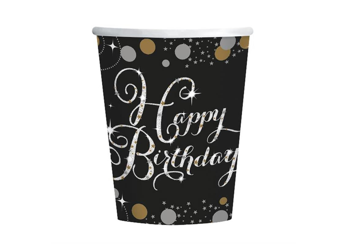 Trinkbecher Happy Birthday elegant