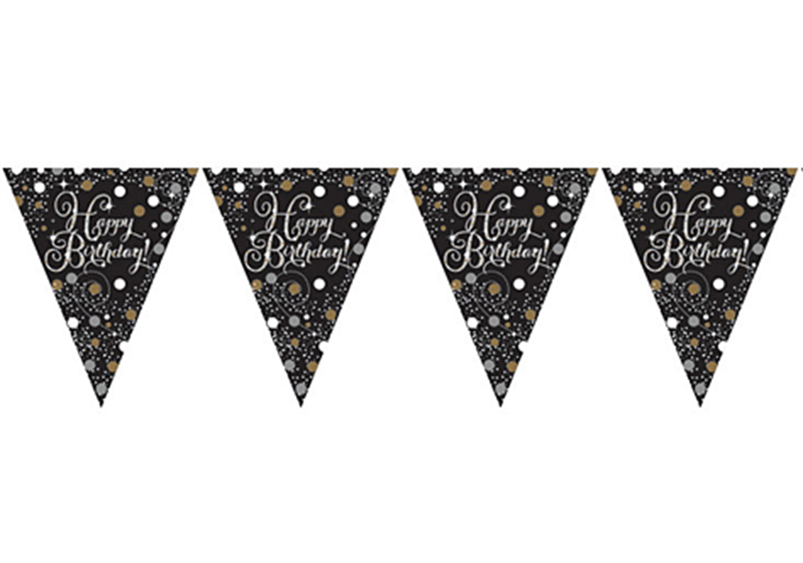 Wimpelkette 4m Happy Birthday elegant