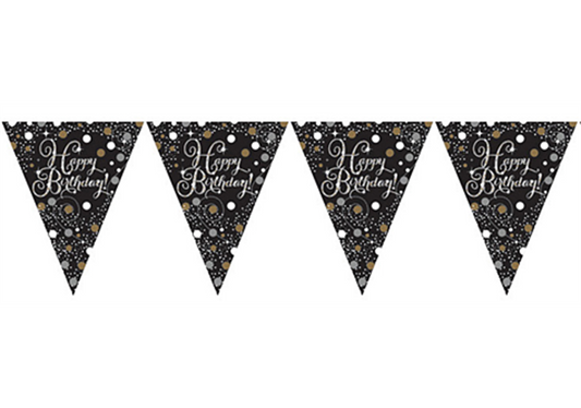 Wimpelkette 4m Happy Birthday elegant