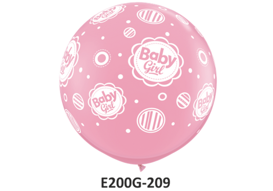 Riesen-Rundballons BABY GIRL rosa Ø 90 cm