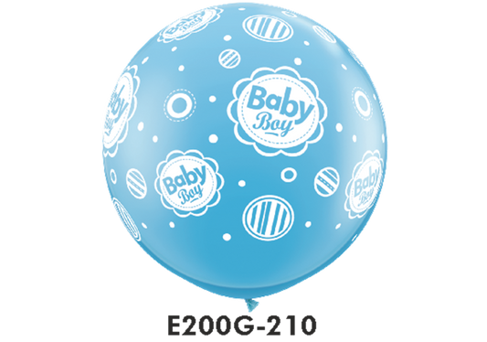 Riesen-Rundballons BABY BOY blau Ø 90 cm