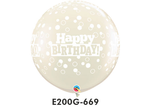 Riesen-Rundballons HAPPY BIRTHDAY transparent Ø 90 cm