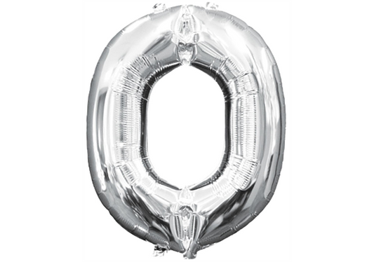 Mini-Buchstabenfolienballon - O - in SILBER 35 cm