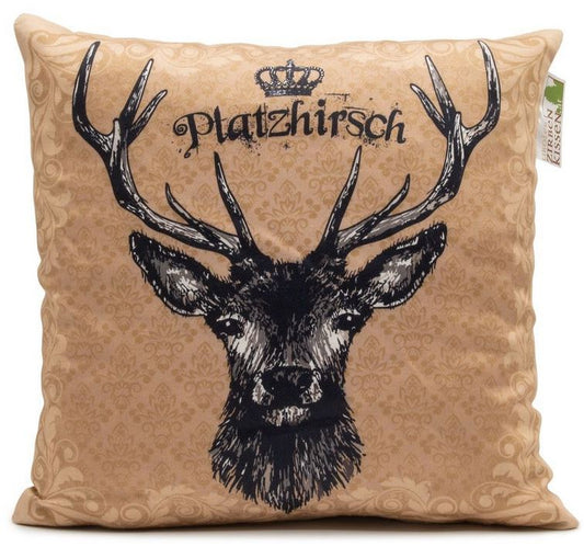 Platzhirsch Kissen 25 x 25 cm, metallic-braun (Arve)