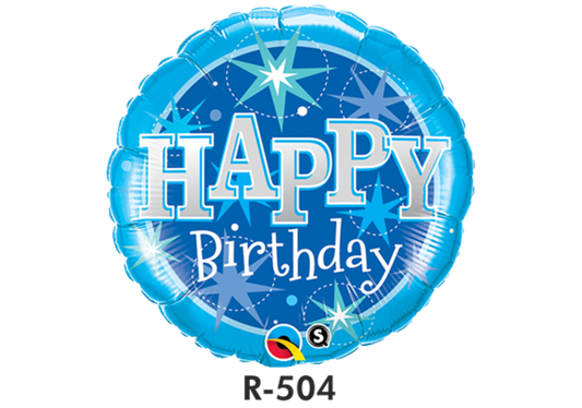 Folienballon Geburtstag / Happy Birthday Glanz Blau Ø 80 cm