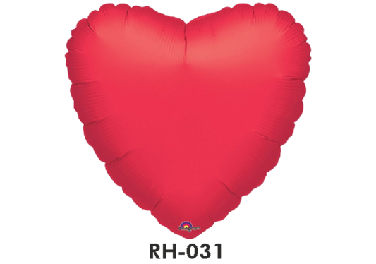Folienballon uni HERZ ROT Ø 80 cm