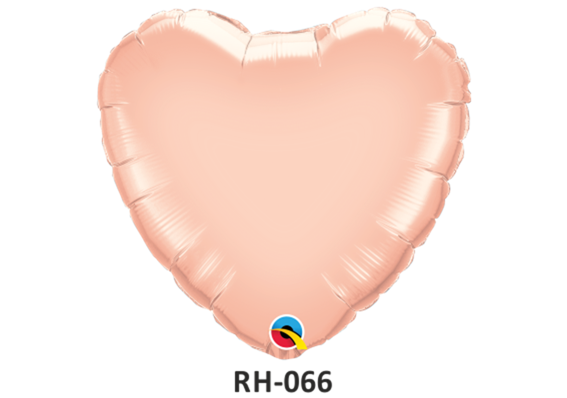 Folienballon uni HERZ ROSE-GOLD Ø 80 cm