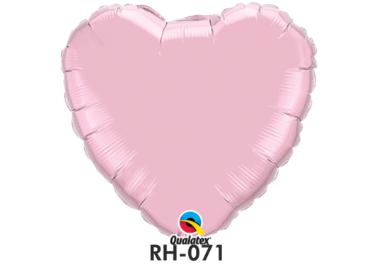 Folienballon uni HERZ PERL PINK Ø 80 cm
