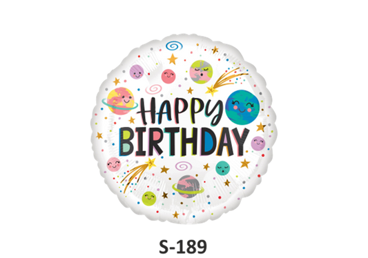 Folienballon Geburtstag / Happy Birthday Smiling Galaxy Ø 38 cm