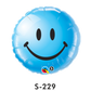 Folienballons Smiley Blau ⌀ 38 cm