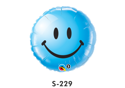 Folienballons Smiley Blau ⌀ 38 cm