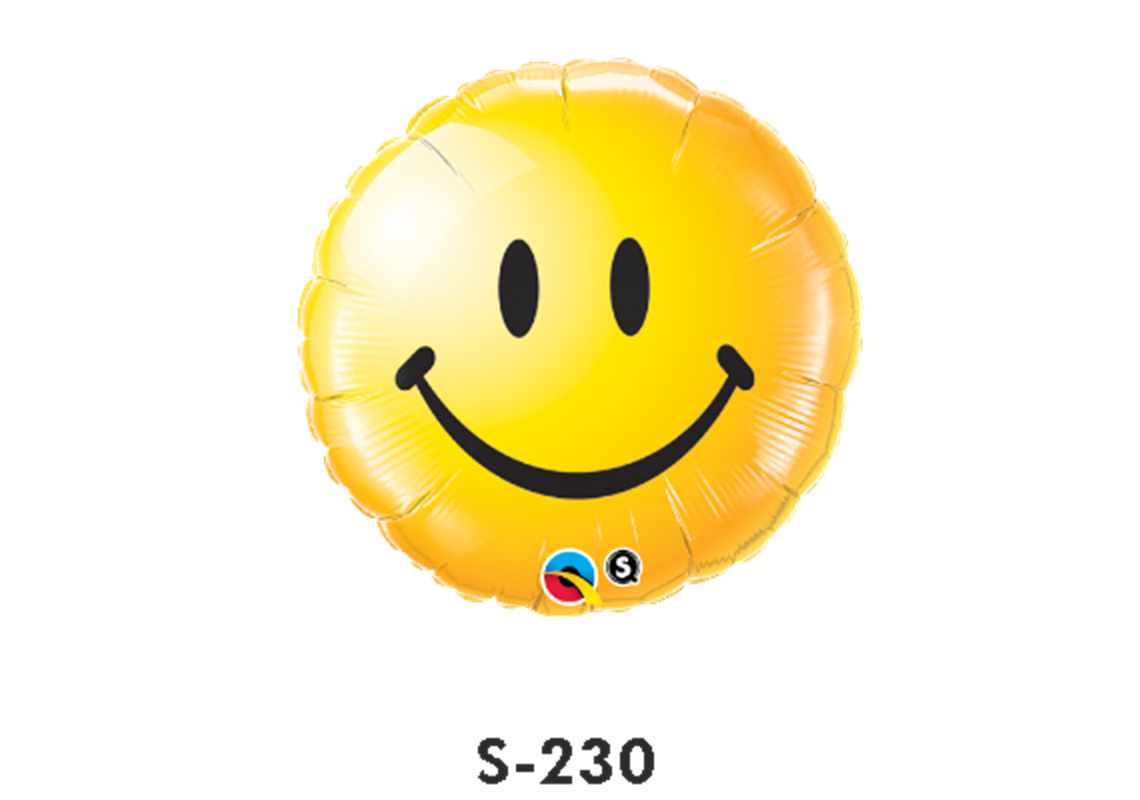 Folienballons Smiley Gelb ⌀ 38 cm
