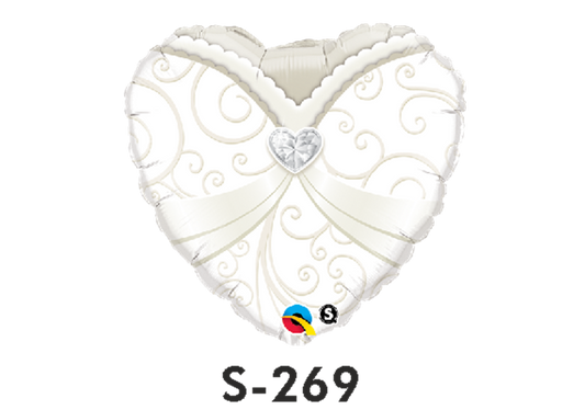 Folienballon Hochzeit / Hochzeitskleid Ø 38 cm