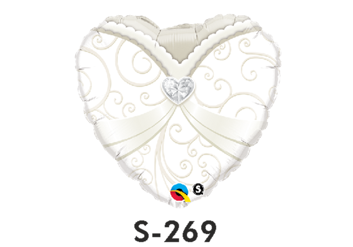 Folienballon Hochzeit / Hochzeitskleid Ø 38 cm