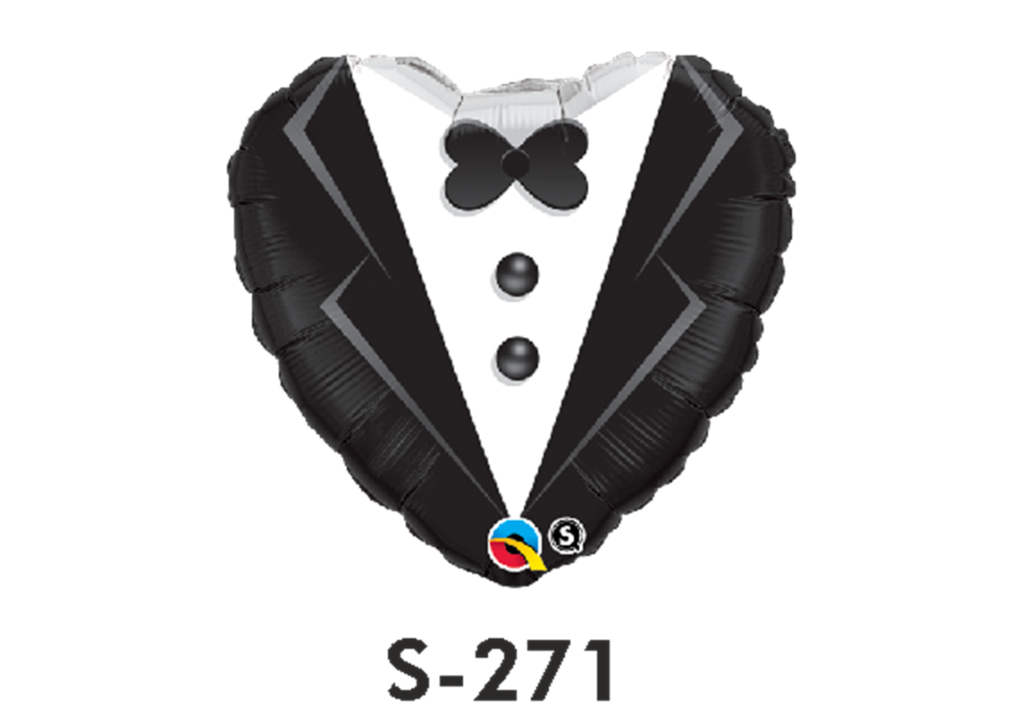 Folienballon Hochzeit / Hochzeit Smoking Ø 38 cm