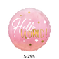 Geburt Folienballon Hello World Pink und Gold Ø 38 cm
