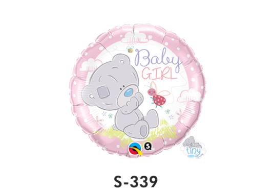 Geburt Folienballon Teddy Baby Girl Rosa Ø 38 cm