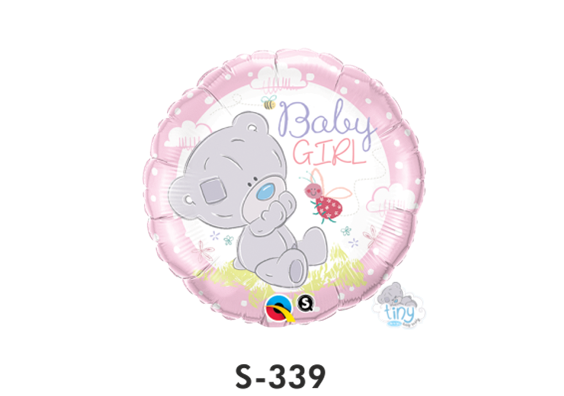 Geburt Folienballon Teddy Baby Girl Rosa Ø 38 cm