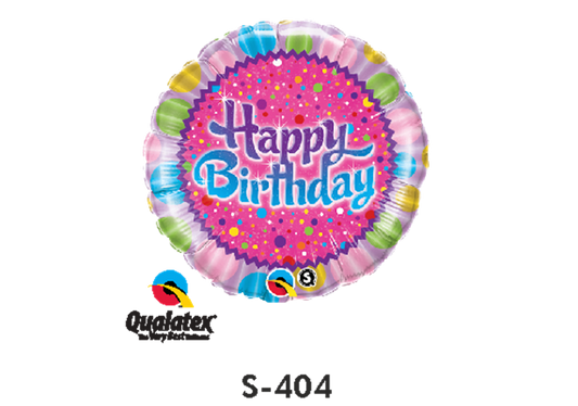 Folienballon Geburtstag / Happy Birthday Punkte und Strahlen ⌀ 38 cm